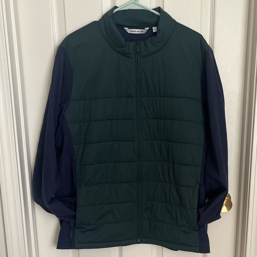 Peter Millar Merge Hybrid Fleece Jacket In Nordic Pine Size XL - Picture 4 of 10